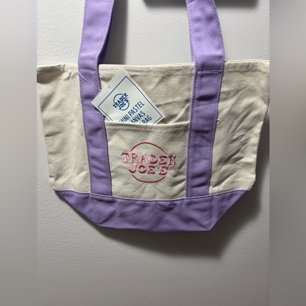 Trader Joe’s Purple and Cream Mini Tote Bag